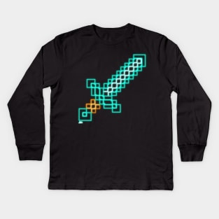 Neon Diamond Sword Kids Long Sleeve T-Shirt